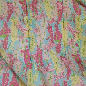 Lilly Pulitzer Comforter Queen Size Dragonfly Butterfly RARE